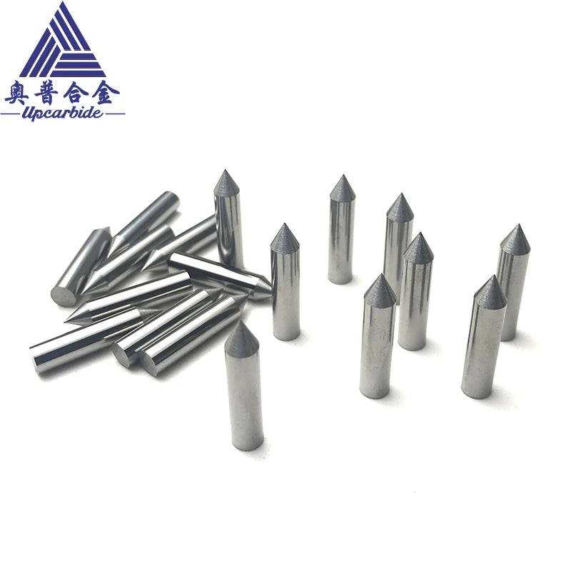 Grade KUP25 Tungsten Carbide Tips 8mm Diameter 25mm Length 45 Degree 92.5HRA Hardness 3-Year Warranty for Engraving OEM