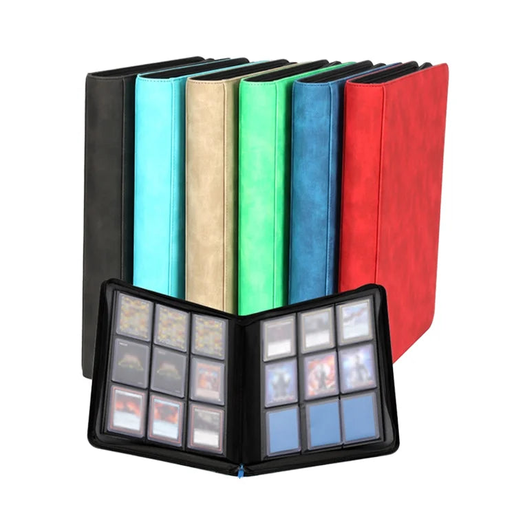 Junmei 9-Pockets PU Leather Card Binder Folder Top-Loader Design for TCG Trading Game for Photo Albums
