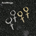E019 Bling Bling CZ Charm Earrings Brass Setting Zircon Women Drop Earrings Hip Hop Bling Blilng Iced Out