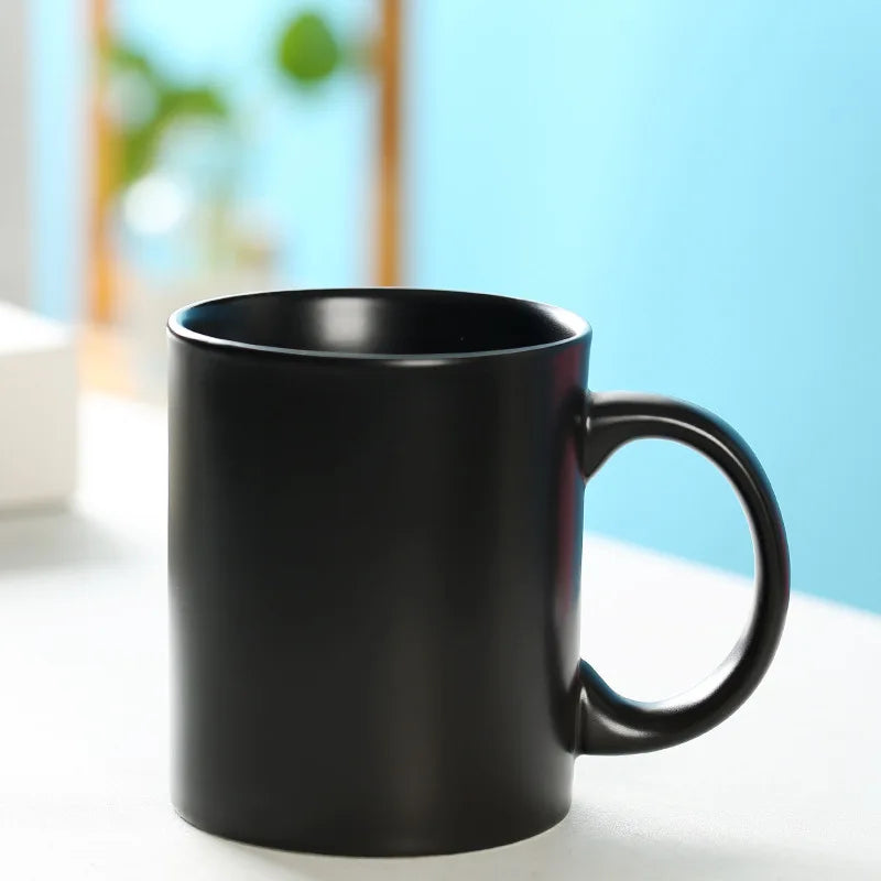 11oz Cheap White Black Blank Ceramic Porcelain Mug Custom Logo No Minimum