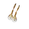 E2278 9-10mm DIY Natural Freshwater Pearl Charm Earrings Mounting Accessory 925 Sterling Silver Gold Plated  Jewelry for Women