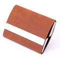 Personalized Women Fashion Travel Slim Stainless Steel Card Holder PU Leather Case Wholesale