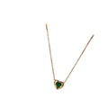 Vintage Jewelry Waterproof 18k Pvd Gold Plated Stainless Steel Heart Emerald Cubic Zirconia Zircon Pendant Necklaces YF3071