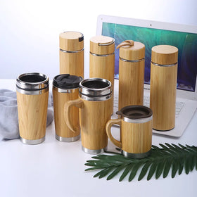 Travel Funny Modern Winter Cheap Custom Large Eco Friendly Insulated Bamboo Stainless Steel Water Bottle Vacuum Coffee Flasks