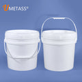 15L 4 Gallon Food Grade Storage Camp Beach White Round Square Flat Spout Lid Plastic Bucket with Handle Mesure