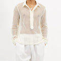 Custom Mens Sheer Shirt Long Sleeve Loose Fit Mesh Fashion Transparent Shirt