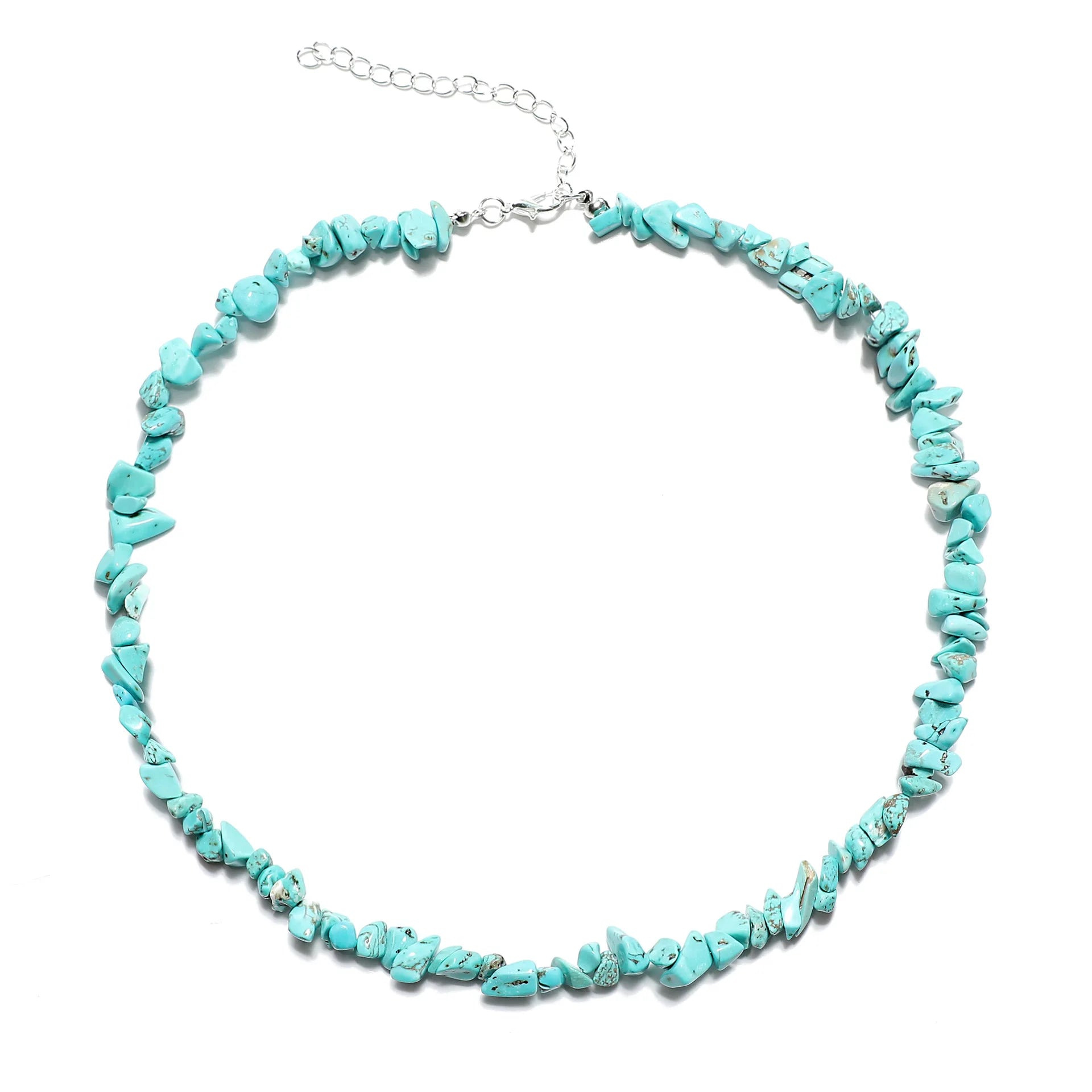 Bohemian Turquoise Chokers Necklace Natural Chip Stone Healing Crystal  Necklaces for Women