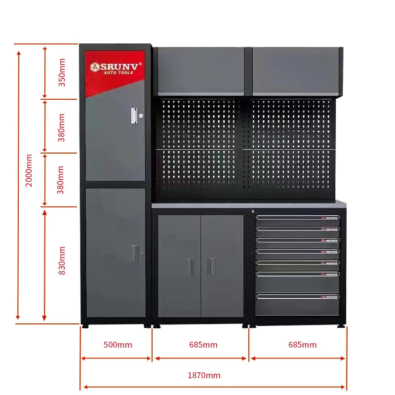 Multifunctional Vehicle Maintenance Garden Tools Full Set of Storage Cabinet Stainless Steel Workbench Table