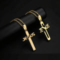 New Scapular Christian Catholic Religious Silver Gold Plated Stainless Steel Link Chain Jesus Cross Pendant Necklace Unisex