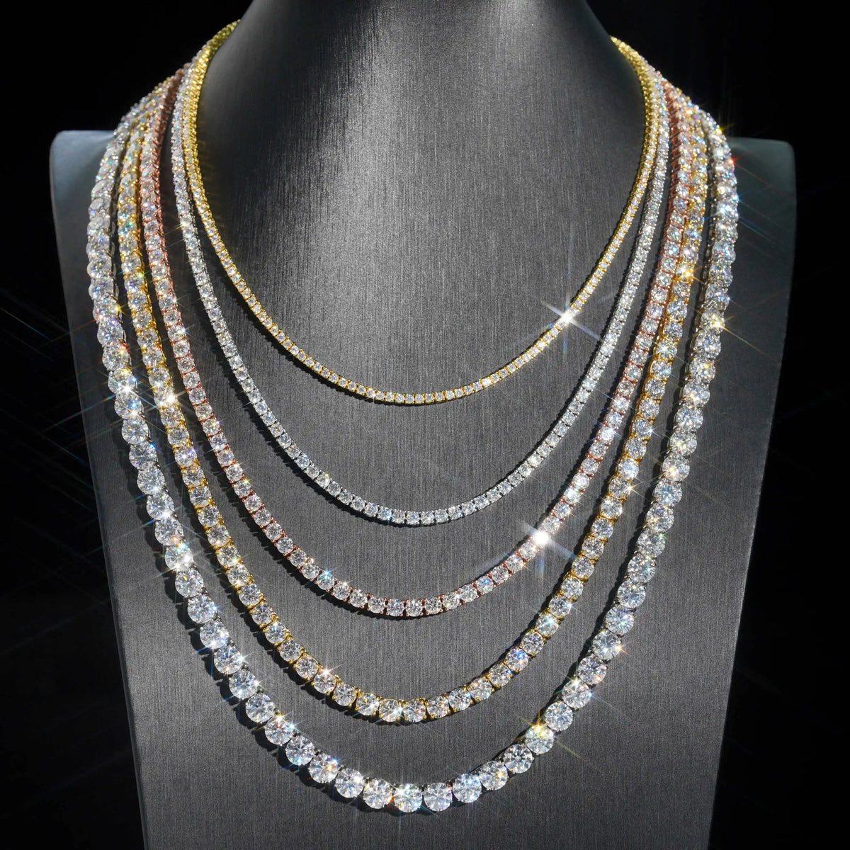 Drop Shipping GRA Certificated Sterling Silver Tennis Bracelet 2mm 3mm 4mm 5mm 6.5mm Vvs Moissanite Tennis Chain Necklace