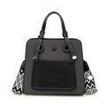 2025 Fashion Square Shoulder Bags for Women Wide Strap Color Block Stitching Design Spacious Work Tote