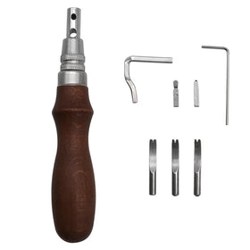 7in1 Adjustable Leather Stitching Groover Leather Edge Bevelers DIY Leathercraft Sewing Crease Carving Cutting Edging Tools