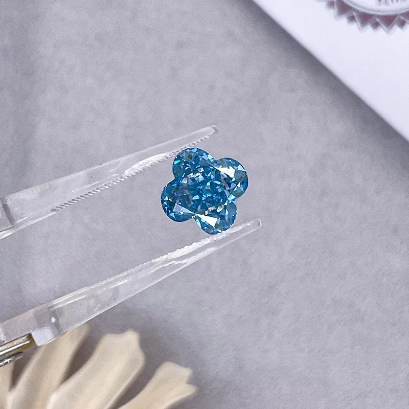 Starsgem 2Carat Lily Cut CVD Lab Grown Diamond Fancy Vivid  Blue Color VS1 VS2 Clarity  With IGI Certificate Loose Diamonds