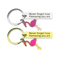 Key Chains Metal Private Engrave DIY Design How Flamazing Inspirational Flamingo Promotional Gift Custom Keychain With Key Ring