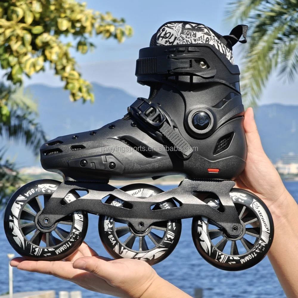 2025 Jingying Wholesale Professional Thickened Rubber Aggressive  Slalom Freestyle Inline Skates Roller Skate for Adults Outdoor
