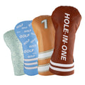 Custom Complex Design Cheap PU Leather Golf Headcover Accessories Leather Golf Driver Head Cover