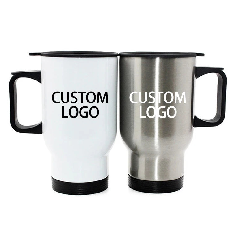 Business Style Stainless Steel Tumbler Sublimation Sport and Travel Mug White Silver Car Tumbler with Blank Printing Bottles