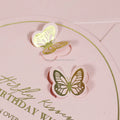 Premium Light Pink and Gold Foil Paper Invitations Romantic DIY Butterfly Quinceanera Birthday Invite Cards