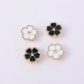 JFRB056 Elegant Enamel Rhinestones Flower Clip Over Button Embellished Button Covers for Women Blouse Shirt Decor Accessories