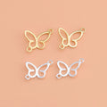 Cute 925 Sterling Silver Hollow Butterfly Pendant Charms Connector for Bracelet Necklace Jewelry Making Wholesale