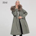 Pai Overcome Women's Winter New Business Loose Fur Coat Fur Collar Detachable Liner Two-wear Jacket