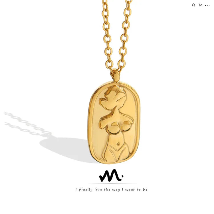 Special Design Gold Colors Embossment Necklace Set Shiny Steel Beads Chains with Plated for Gift Fashion Jewelry