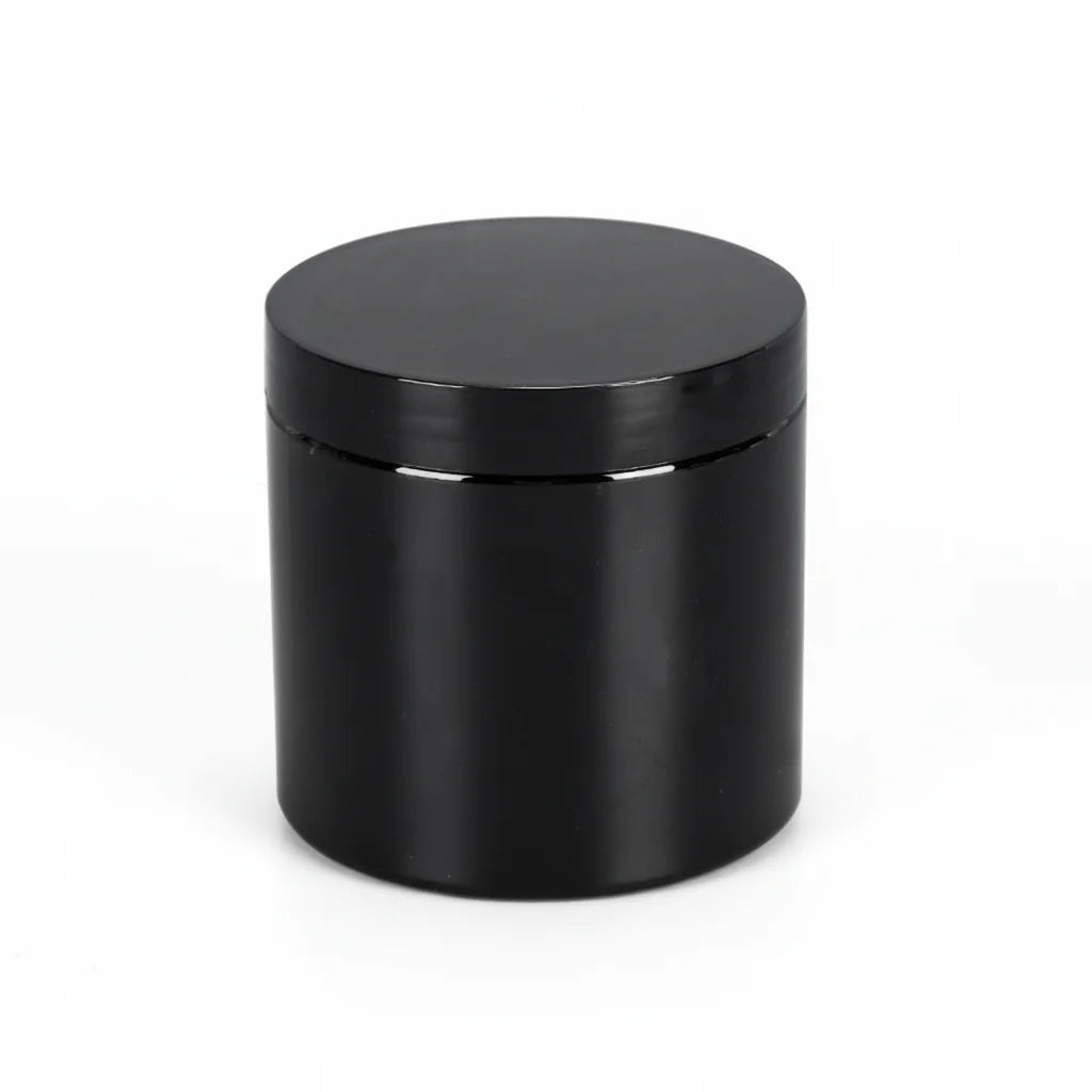 500ml 16oz Empty Black Cosmetic Packaging Jar Food Storage Container Plastic Body Butter Jar