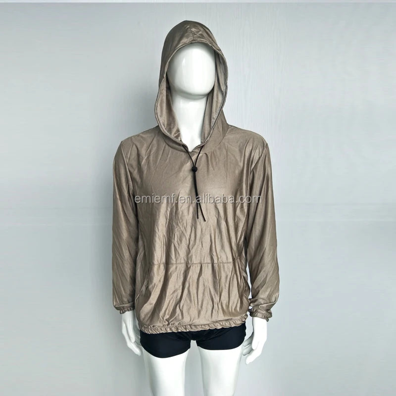 100% Silver Fiber Super protection Hoodie EMF Shielded Clothes Computer phone Radiation