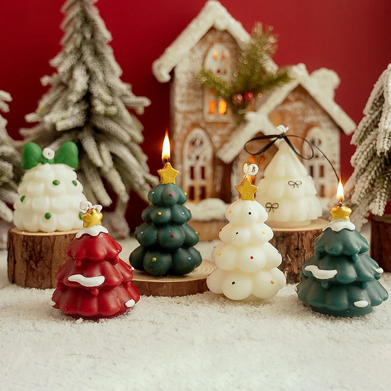 Wholesale Hot Sale Aromatic Long Shaped Christmas Tree Puff Scented Candles Paraffin Wax for Home Decor Gifts New Condition