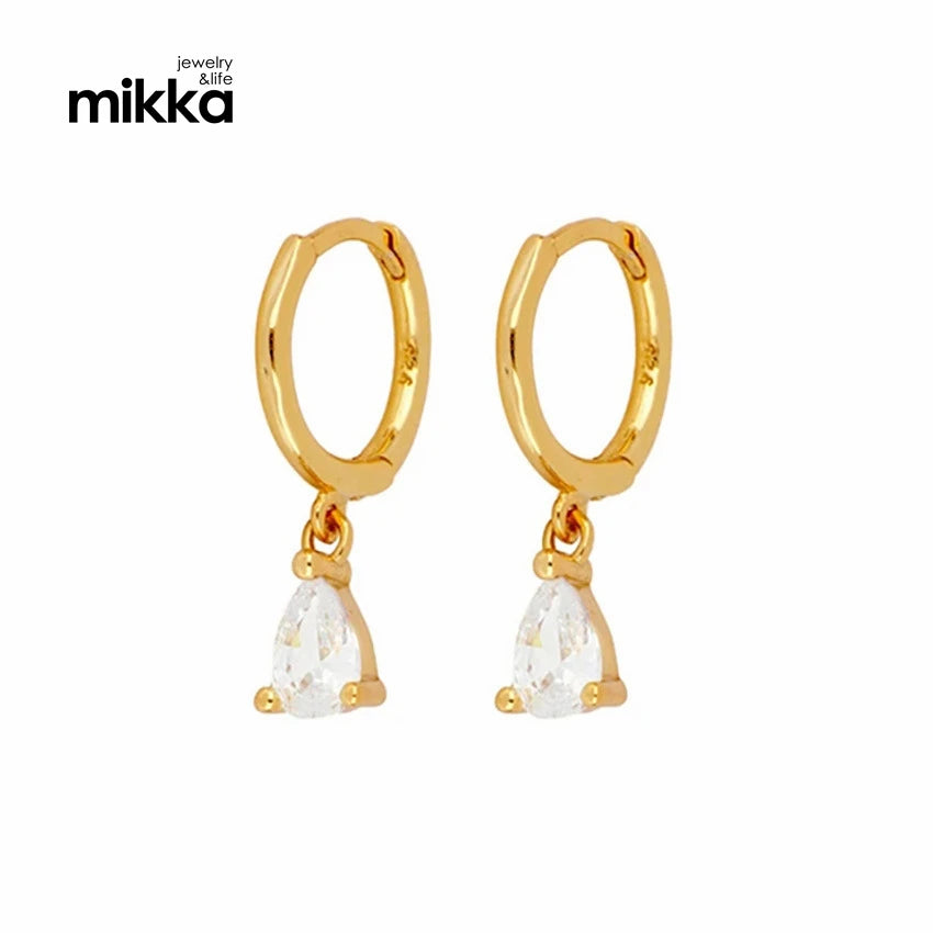 Hot Selling Geometric Colored Diamond Drop Dangle Earring 925 Sterling Silver Tear Drop Hoop Earrings