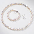 Wholesale Price Natural Freshwater  Beads 3A Rice 18inch+7inch+earrings( 1 Set)  Finished Necklace Fashion