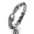 KALEN 225mm Men Punk Silver/Oxidized Black Stainless Steel Crab Claw Links Bracelets