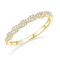 OAHLAN 14k Gold Plated 925 Sterling Silver Wedding Band for Women Cubic Zirconia Rose Gold Twisted Rope Full Eternity Band Ring
