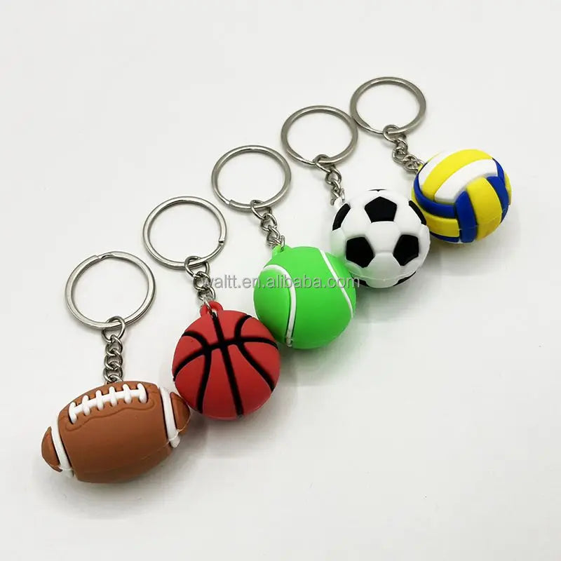 Custom 3D Soft PVC Keychain - Eco-Friendly Sports Theme Keyring Wholesale