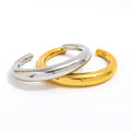 High End 18K PVD Gold Plated Tarnish Free Waterproof Hollow C Cuff Bracelet Bangle Statement Stainless Steel Jewelry