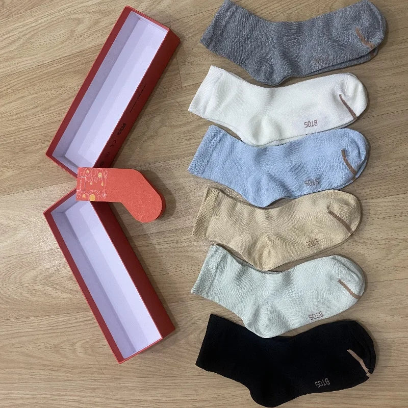Wholesale Solid Color Children's Socks High-Quality Student Socks Seasonal Neutral School Socks