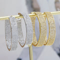 Fashion Full Mosaic Cubic Zirconia Charm Hoop Earrings Vintage Huggies Wedding Gift 18K Gold Plated Women's Jewelry