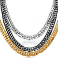 Stainless Steel Cuban Chain Double Weave Four-Sided Polished Hypoallergenic Fashion Jewelry Necklace Style-Conscious Individuals