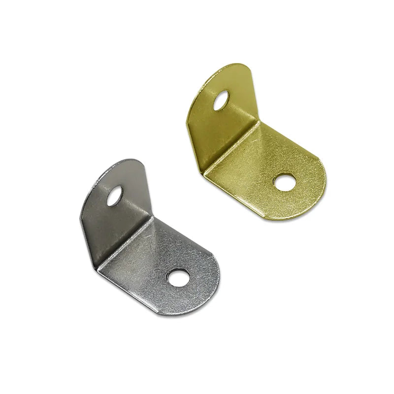 Heavy Duty 16x20mm Iron Plated Gold/Silver 0.5mm Thick L-Shaped Right Angle Triangle Bracket for Picture and Wood Frame