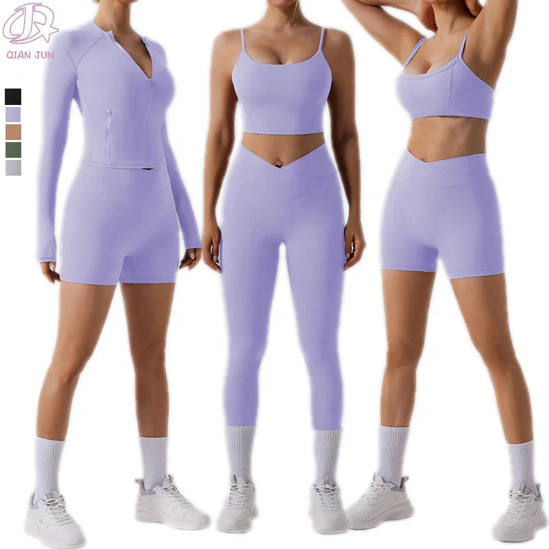 Women's High Waist Yoga Bra Set 5-Piece Workout Gear in XS Wholesale Breathable Sustainable Sports Gym Wear Plus Size Options