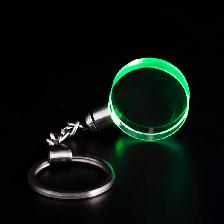 Factory Wholesale K9 Glass Keychain Custom 3d Laser Engraving Led Light Glass Frame Keychain for Wedding Gift