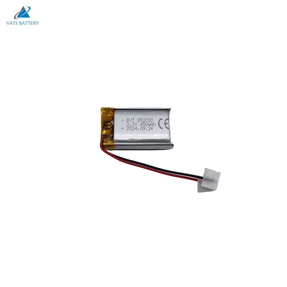 UL KC Factory Lipo Battery Pack 802030 3.7V 450mah Polymer Lithium Battery Consumer Electronics Support Free Sample 4.2V MegaBDM