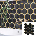 Hexagon Shape Black Color Luxury Tiles Kitchen Wall Tiles Basket Weave Marble Stone Mosaic Floor Tiles
