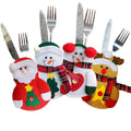 HelloWorld New Arrival Novelty Christmas Cutlery Holder Tableware Gift Bag Small SnowmanXma Xmas Knife and Fork Bag Porta Cubierto Navidad