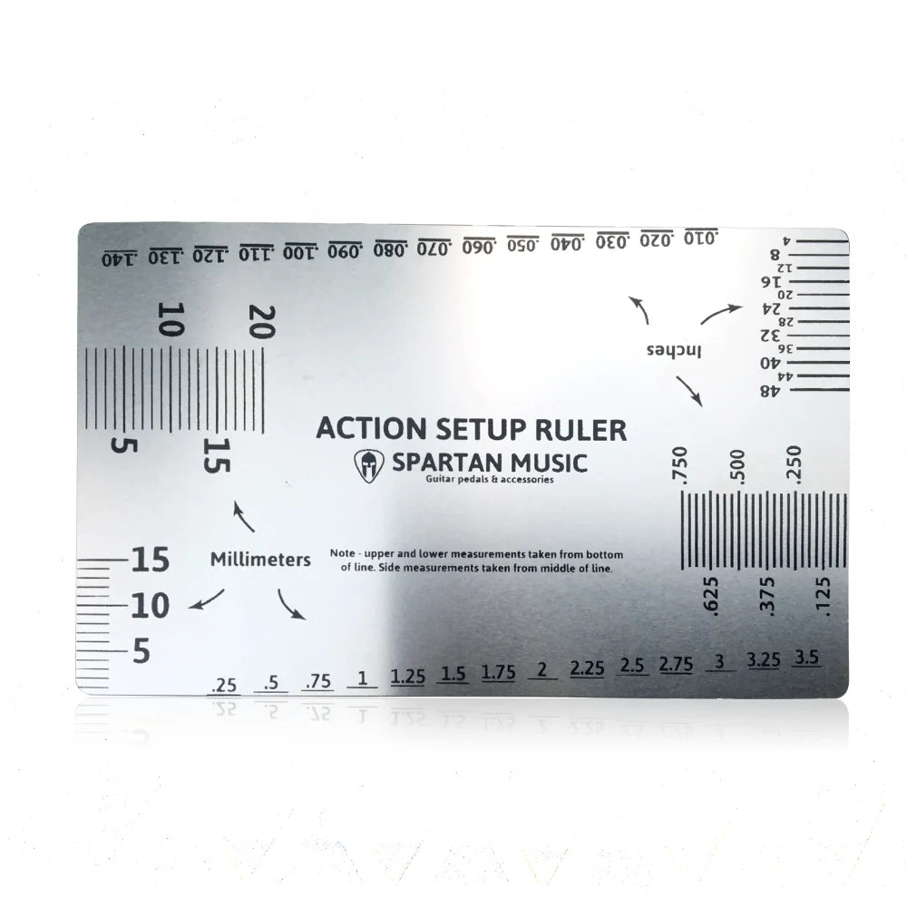 304 Stainless Steel Eco-Friendly Guitar Setup & Repair Tool String Action Ruler Gauge Silver/Black for Consumer Electronics Use