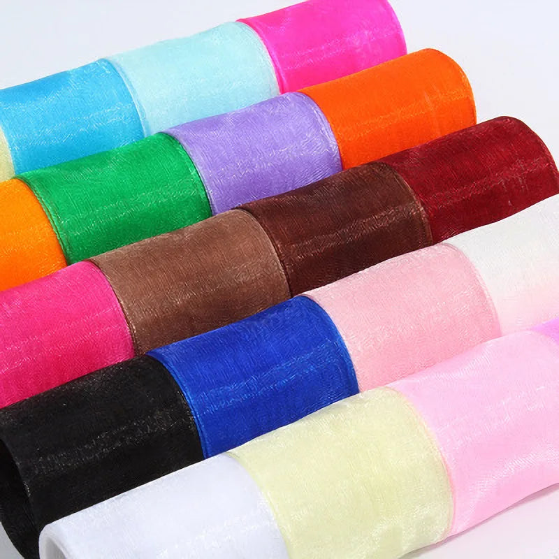 Dingxin Custom 100% Polyester Nylon Gauze DIY Ribbon Handmade Wedding Cake Packaging Bow Accessories
