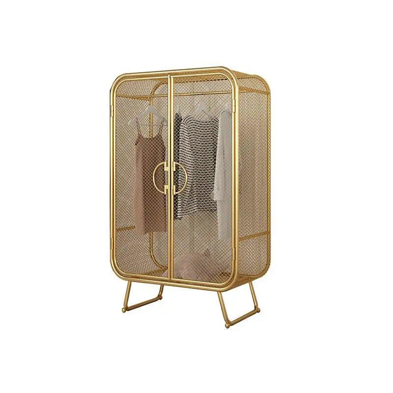 Oemodm Metal Work Custom Colored Light Luxury Iron Metal Wardrobe Simple Bedroom Industrial Metal Wardrobes Wardrobe