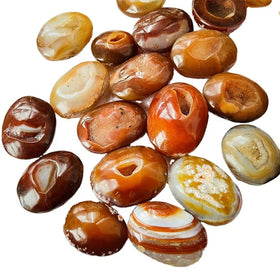 Natural Red Carnelian Druzy Palm Stone - Healing Crystal Geode for Vitality & Decoration