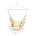 Hammock Chair Hanging Rope Swing2 Seat Cushions IncludedRelax Swing Chair Cotton   Weave for Garden Outdoor