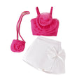 Korean Summer Kids Clothes for Girls Children's Clothing Set Three-dimensional Flower Suspender Top Irregular Shorts Bows